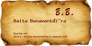 Balta Bonaventúra névjegykártya